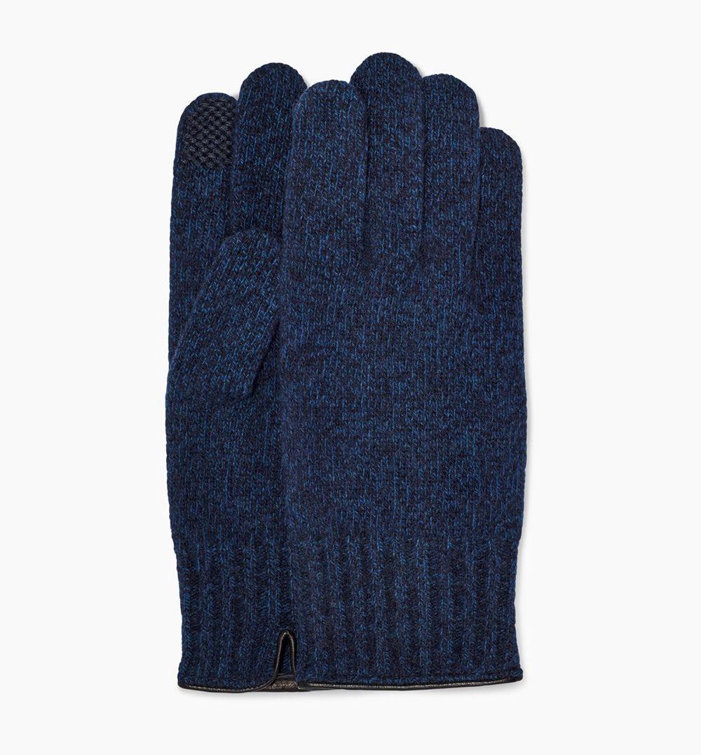 Ugg Glove Mens - Ugg Eastwood Rib Knit Blue - 870GANRKW